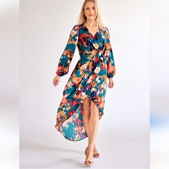 NWT Luxedo Abstrct Print Tulip Dress - Picture 1 of 16